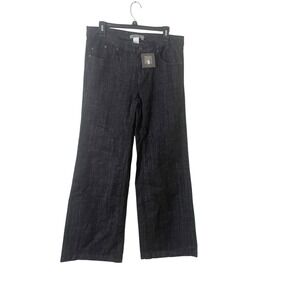 Tex By Max Azria Super Wide Leg Baggy Black Jeans Size 29 Y2K Streetwear 90's